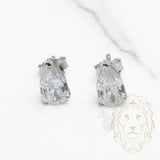 Studs - Argent zircone cubique coupe poire 1.25PTS / 8mm - BOS361