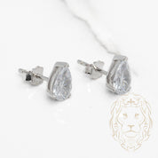 Studs - Argent zircone cubique coupe poire 1.25PTS / 8mm - BOS361