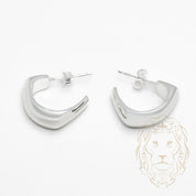 Studs - Argent faux hoop géométrique - BOS357