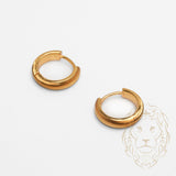 Hoops - Argent plaqué or wave cut 3mm X 11mm - BOS363