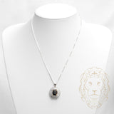 Ensemble - Argent collier pendentif halo en cz coupe baguette avec pierre brune & boucles d'oreilles - ENS007