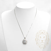 Ensemble - Argent collier pendentif halo en cz coupe baguette & boucles d'oreilles - ENS009