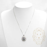 Ensemble - Argent collier pendentif halo en cz coupe baguette avec pierre mauve & boucles d'oreilles - ENS010
