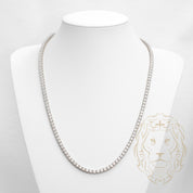 Chaîne - Or 10K blanc tennis pierres AAA coupe rond brillant 4mm - CHG782