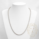 Chaîne - Or 10K blanc tennis pierres AAA coupe rond brillant 4mm - CHG782