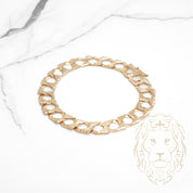 Bracelet - Or 10K jaune gourmette coupe diamant 10mm - BRG679