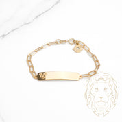 Bracelet - Or 14K jaune barre gravable 6mm paperclip - BRG682