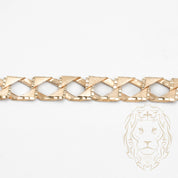 Bracelet - Or 10K jaune gourmette coupe diamant 10mm - BRG679