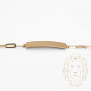 Bracelet - Or 14K jaune barre gravable 6mm paperclip - BRG682