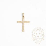 Pendentif - Or 10K jaune croix pavé de cz - PEG837