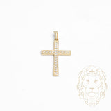 Pendant - 10K Yellow Gold CZ Pave Cross - PEG837