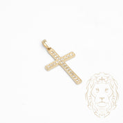 Pendentif - Or 10K jaune croix pavé de cz - PEG837