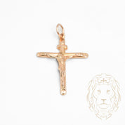 Pendentif - Or 18K jaune croix avec Jésus - PEG840