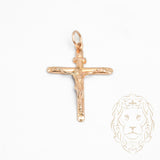 Pendentif - Or 18K jaune croix avec Jésus - PEG840