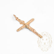 Pendentif - Or 18K jaune croix avec Jésus - PEG840