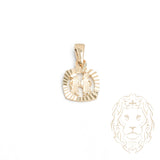 Pendentif - Or 10K jaune petit zodiaque Gémeaux coupe diamant - PEG813