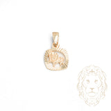 Pendentif - Or 10K jaune petit zodiaque Lion coupe diamant - PEG815