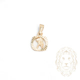 Pendentif - Or 10K jaune petit zodiaque Verseau coupe diamant - PEG821
