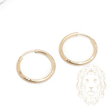 Hoops - Or 10K jaune dormeuse coupe diamant 2mm X 18mm - BOG966