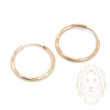 Hoops - Or 10K jaune dormeuse coupe diamant 2mm X 19mm - BOG967