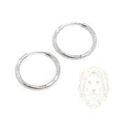 Hoops - Or 10K blanc dormeuse coupe diamant 2mm X 19mm - BOG968