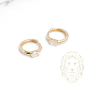 Huggies - Or 10K jaune pierre cz coupe ovale 3mm - BOG890