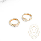 Huggies - Or 10K jaune pierre cz coupe ovale 3mm - BOG890