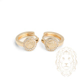 Huggies - Or 10K jaune motif & cercle pavé de cz - BOG893