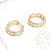 Hoops - Or 10K jaune trèfles & pavé de cz - BOG894