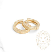 Hoops - Or 10K jaune strié & pavé de cz - BOG895