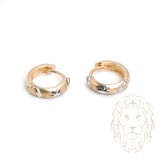 Huggies - Or 10K deux tons jaune & blanc coupe diamant - BOG899