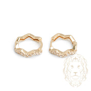 Huggies - Or 10K jaune wave pavé cz - BOG902