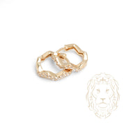 Huggies - Or 10K jaune wave pavé cz - BOG902