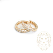 Hoops - Or 10K jaune pavé cz 3mm X 11mm - BOG905