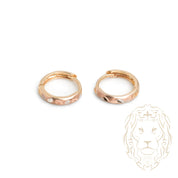 Huggies - Or 10K tricolore jaune, blanc, rose coupe diamant - BOG906