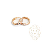 Huggies - Or 10K tricolore jaune, blanc, rose coupe diamant - BOG906