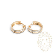 Huggies - Or 10K deux tons jaune & blanc coupe diamant - BOG912