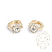 Huggies - Or 10K jaune halo pierre cz coupe rond - BOG915