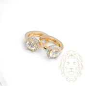 Huggies - Or 10K jaune halo pierre cz coupe rond - BOG915