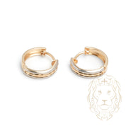 Huggies - Or 10K deux tons jaune & blanc coupe diamant - BOG917