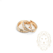 Huggies - Or 10K deux tons jaune & blanc coupe diamant - BOG917