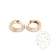 Huggies - Or 10K tricolore jaune, blanc & rose coupe diamant - BOG920