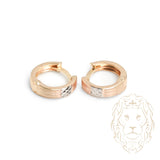 Huggies - Or 10K tricolore jaune, blanc & rose coupe diamant - BOG920