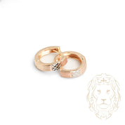 Huggies - Or 10K tricolore jaune, blanc & rose coupe diamant - BOG920