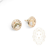 Studs - Or 10K jaune dauphin & pierres cz - BOG928