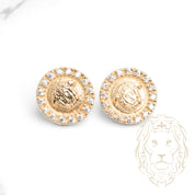 Studs - Or 10K jaune méduse pavé de cz - BOG929