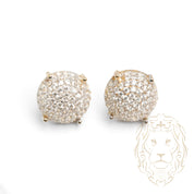 Studs - Or 10K deux tons jaune & blanc cercle pavé de cz - BOG933
