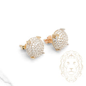 Studs - Or 10K deux tons jaune & blanc cercle pavé de cz - BOG933