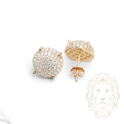 Studs - Or 10K deux tons jaune & blanc cercle pavé de cz - BOG933