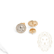 Studs - Or 10K deux tons jaune & blanc méduse pavé de cz - BOG934